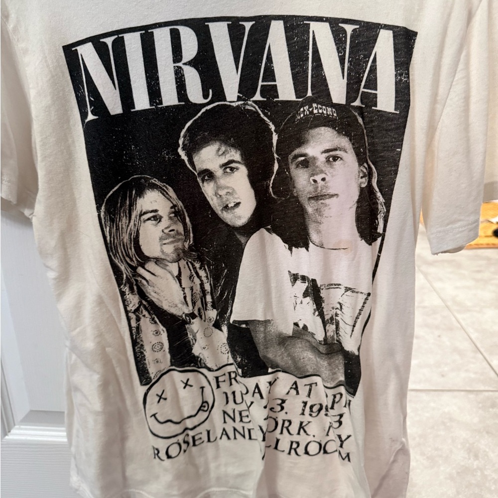 NIRVANA Cream Cotton Tee